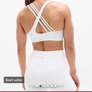 Athleta Train Free White Strappy Sports Bra